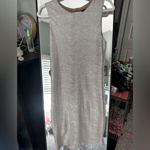 Aqua Metallic Sleeveless Cocktail Lined Dress